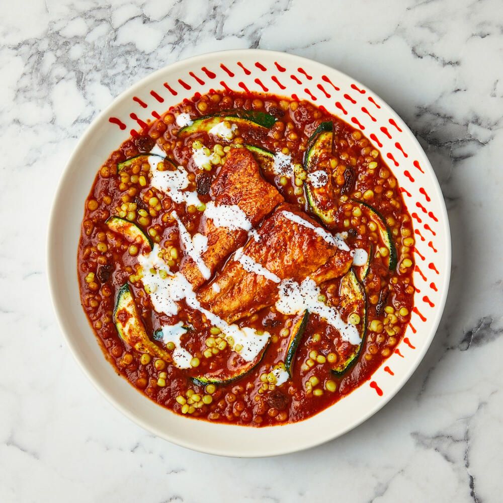 Ras El Hanout Basa & Saffron Giant Couscous Stew
