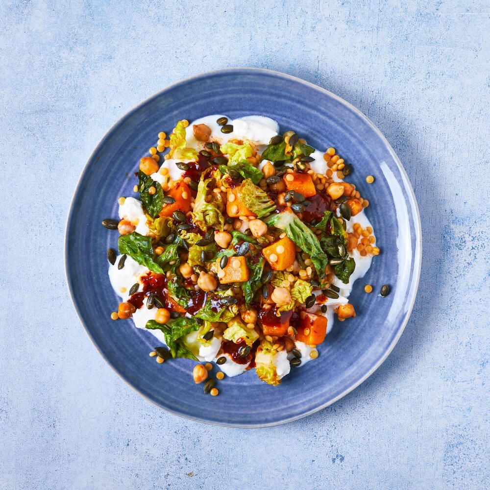 Warm Harissa Chickpea & Giant Couscous Salad