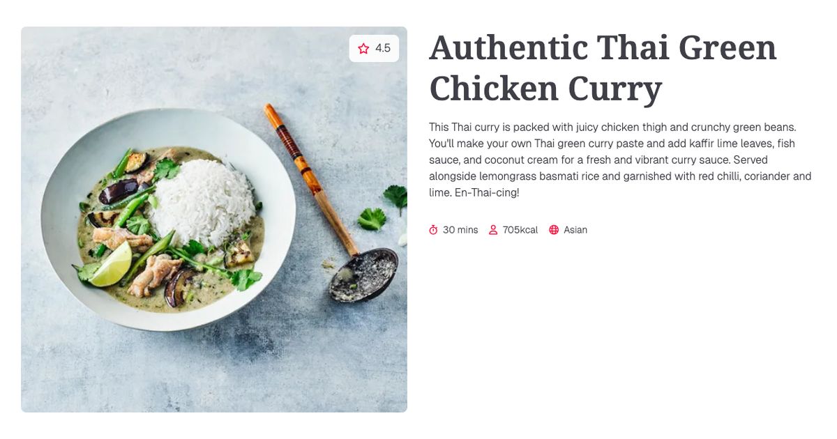 Authentic Thai Green Chicken Curry (30 mins) | Gousto Recipe Search