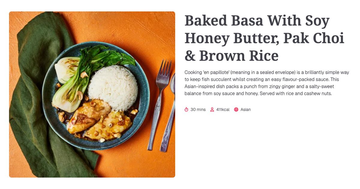 Katuh Pak Rice Baked Basa With Soy Honey Butter, Pak Choi & Brown Rice (30 mins ...