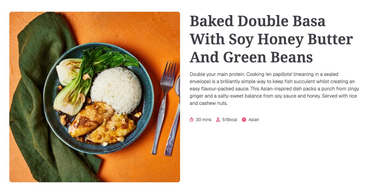 Baked Double Basa With Soy Honey Butter And Green Beans (30 mins ...