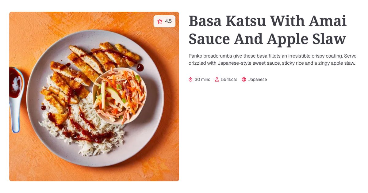 Basa Katsu With Amai Sauce And Apple Slaw (30 mins) | Gousto Recipe Search