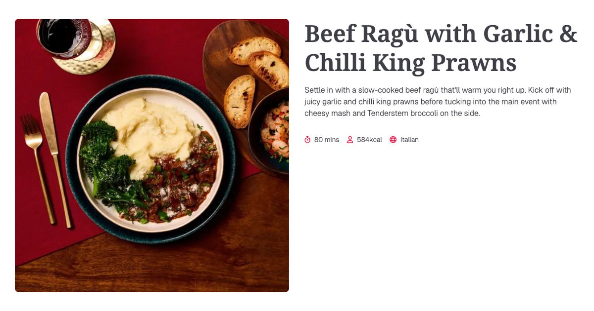 Prawn Ragu Beef Ragù with Garlic & Chilli King Prawns (80 mins) | Gousto Recipe Search