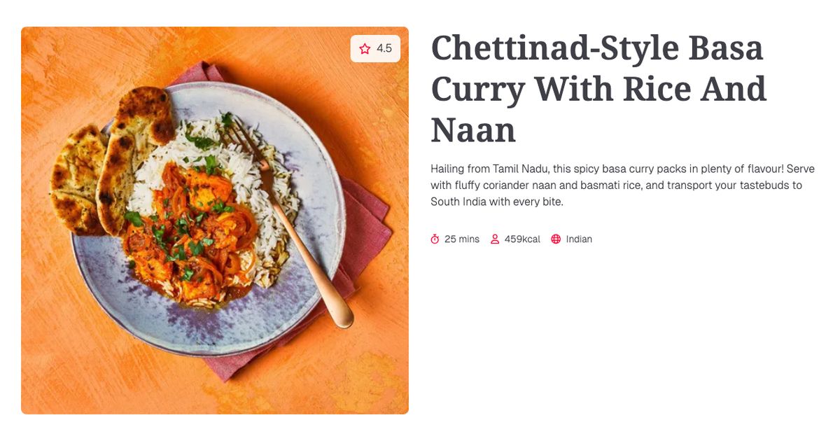 Basa Rice Chettinad-Style Basa Curry With Rice And Naan (25 mins) | Gousto Recipe ...