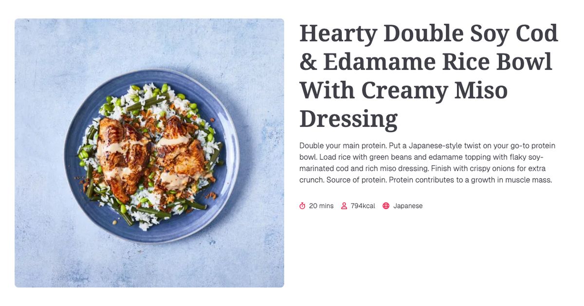 Cod Roe Rice Bowl Hearty Double Soy Cod & Edamame Rice Bowl With Creamy Miso Dressing (20 ...