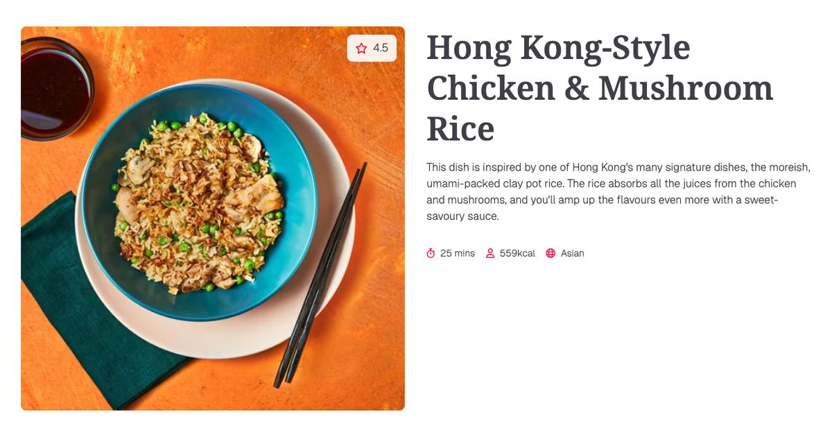 Hong Kong-Style Chicken & Mushroom Rice (25 mins) | Gousto Recipe Search