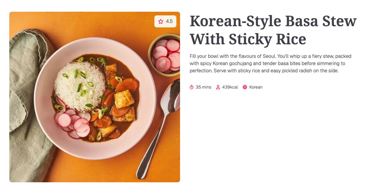 Basa Rice Korean-Style Basa Stew With Sticky Rice (35 mins) | Gousto Recipe Search