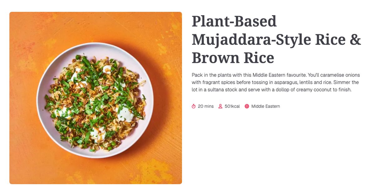 Rice Rice Plant Based Plant-Based Mujaddara-Style Rice & Brown Rice (20 mins) | Gousto Recipe ...
