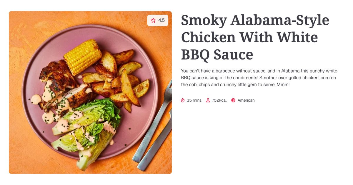 Smoky Alabama-Style Chicken With White BBQ Sauce (35 mins) | Gousto ...