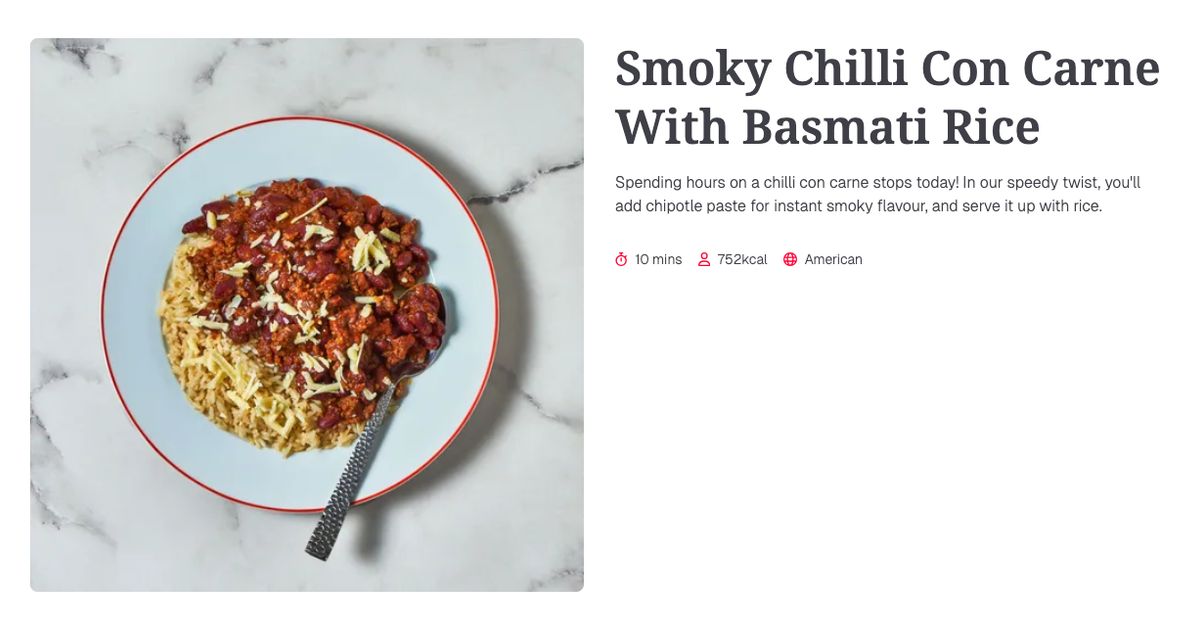 Smoky Chilli Con Carne With Basmati Rice (10 mins) | Gousto Recipe Search