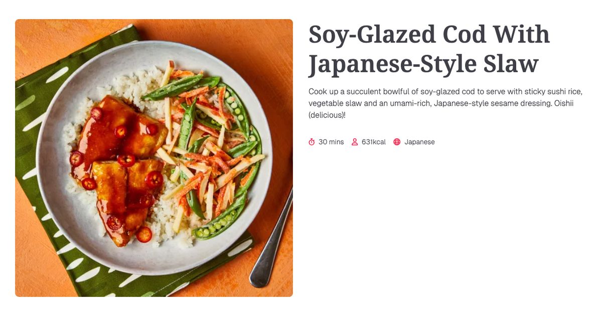 Soy-Glazed Cod With Japanese-Style Slaw (30 mins) | Gousto Recipe Search
