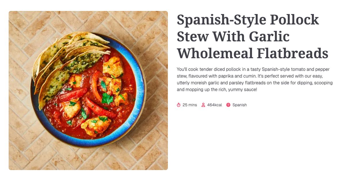 Pollock Roe Stew Spanish-Style Pollock Stew With Garlic Wholemeal Flatbreads (25 mins ...