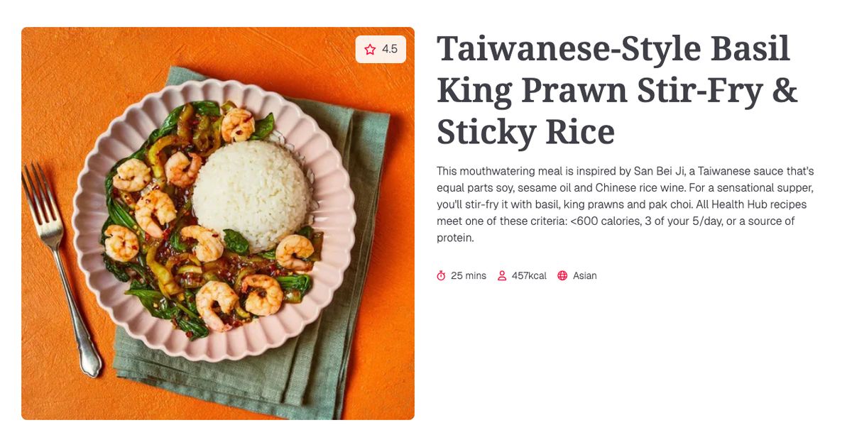 Taiwanese-Style Basil King Prawn Stir-Fry & Sticky Rice (25 mins ...
