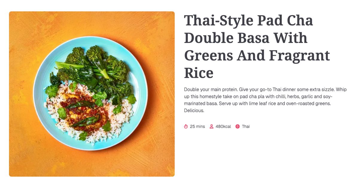 Vari Cha Rice Thai-Style Pad Cha Double Basa With Greens And Fragrant Rice (25 mins ...